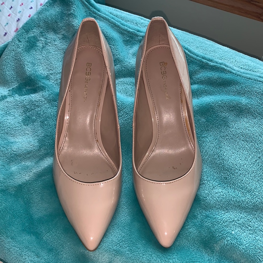 BCBGeneration pointed nude heels size 9